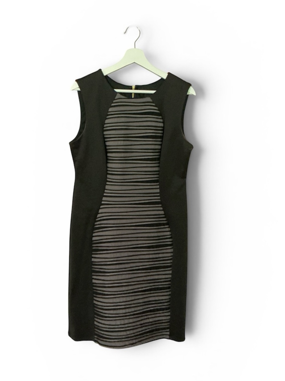 R&M Richards Size 12 Black and Charcoal Center Panel Dress